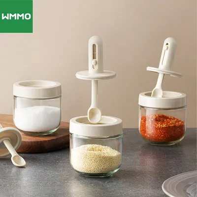 WMMO 1pc Telescopic Seasoning Bottle For Kitchen，2in1 Seasoning Box with Spoon，Salt ，Spices