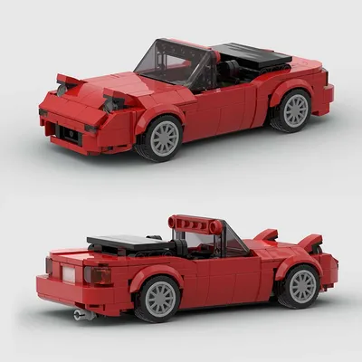 Mini Cabrio MOC Open Car Vehicle City Speed Champion Racer Runabout Building Blocks Brick Cabriolet