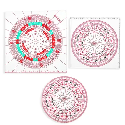 Precision Clear Compass Round Standing Pole Rule Jiu Gong Fei Xing Fengshui Polar Ruler House
