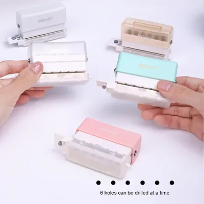 6 Hole Paper Punch Handheld Mini Puncher,5.5mm Aperture, Versatile Scrapbook & DIY Paper Cutter ,
