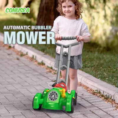 Trolley Bubble Machine Gun Cart Lawn Mower Car Electric Automatic Soap Bubbles Car Outdoor Party