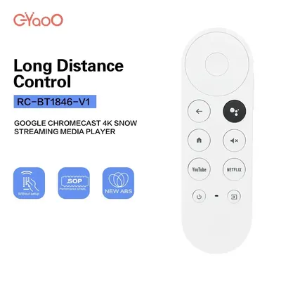 Voice Remote Replacement For Google TV 4K Snow G9N9N GA01920 With YouTube And Netflix Shortcut