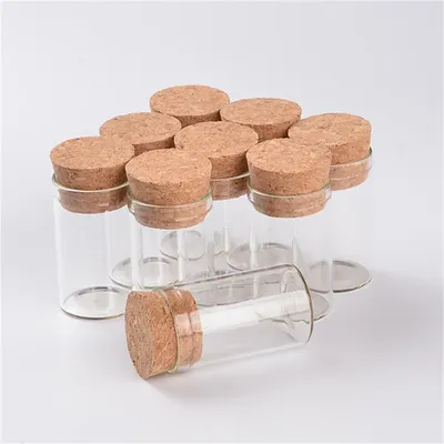 5ml 10ml 15ml Mini Glass Bottle with Corks Empty Jars Vial for Tea Saffron Sweet Food Gift Bottles