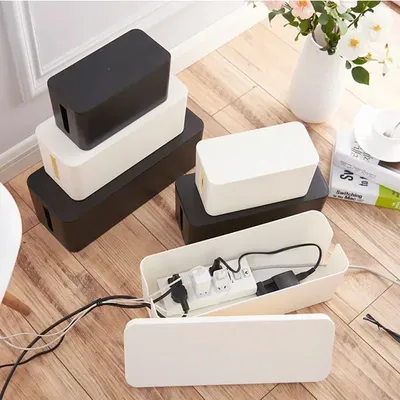Cable Management Box Desktop Power Strip Storage Box Dustproof Socket Storage Box Home Wire Case