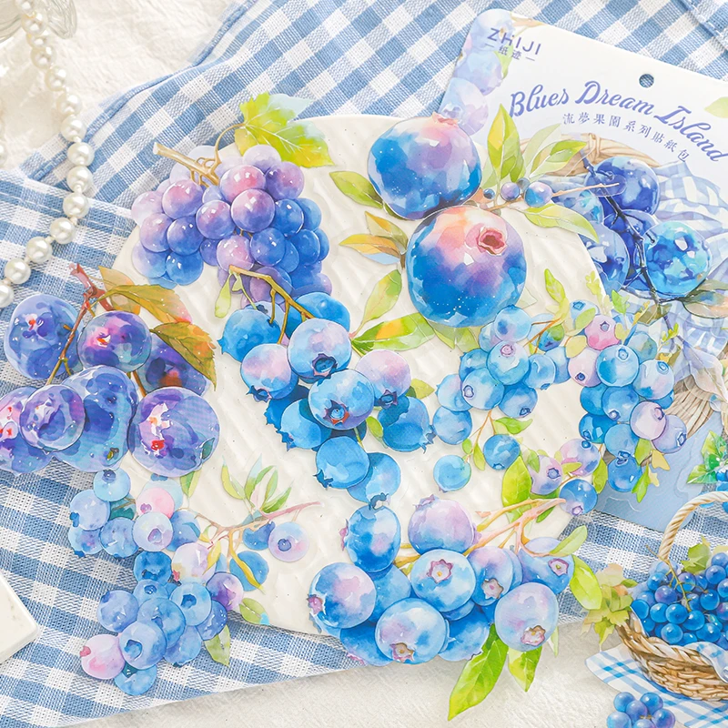 10 pcs INS Fruit Grape Strawberry lemon For Journaling Planner Scrapbooking Material Sticker Creative DIY Decoration Stationery