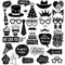 36PCS Fun Black Silver Paper Photography Props Supplies Birthday Party Decoration Decoration
