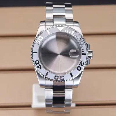 Silver Yacht Design Sapphire Glass Waterproof Watch Case Bracelet For Seiko NH35 NH36 ETA 2824