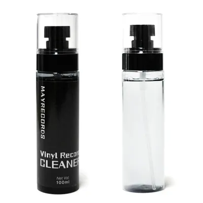 100ml Bottle Vinyl Record Cleaning Kit Liquid Spray Dust Cleaner With Waterproof Pad for LP/CD