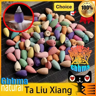Gbbma 50-200pcs Mixed Natural Incense Sticks Rose Lavender Osmanthus Sakura Scents Smoke Cone Reflux
