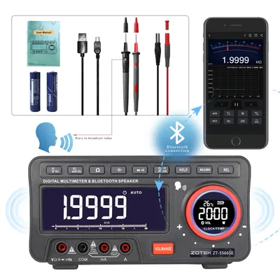ZOYI ZT-5566SE Desktop Voice Multimeter Professional Digital Bluetooth 19999 Counts True RMS Auto