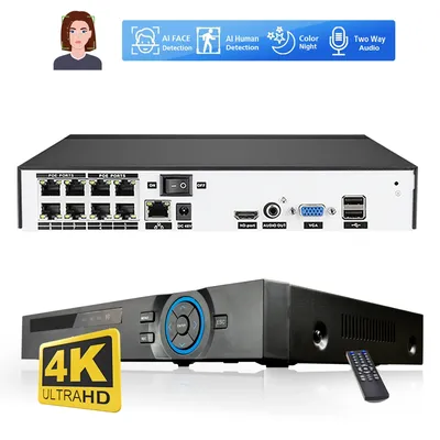 Xmeye H.265 8CH 4K Ai Face Recognition Network Recorder 8MP Ai Human Video Surveillance POE NVR for