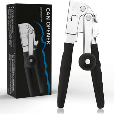 Commercial Can Opener Hand Crank Can Opener Manual Heavy Duty with Comfortable Extra-Long Handles