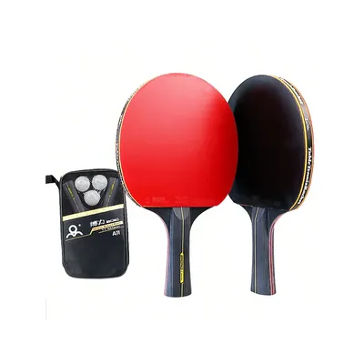 1Set 6 Star Table Tennis Racket 2PCS Professional Ping Pong Racket Set Pimples-in Rubber Hight