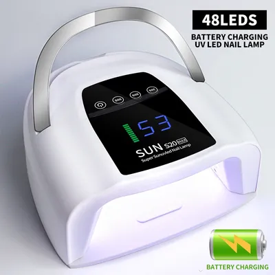 Rechargeable UV LED Nail Art Lamp for Cure Gel Nail Polish 48LEDS Nail Dryer with Motion Sensing