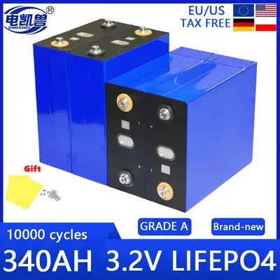 10000 Cycles 3.2V 340Ah Lifepo4 Battery Grade A Rechargeable Batteries DIY 12V 24V 48V RV EV Boat