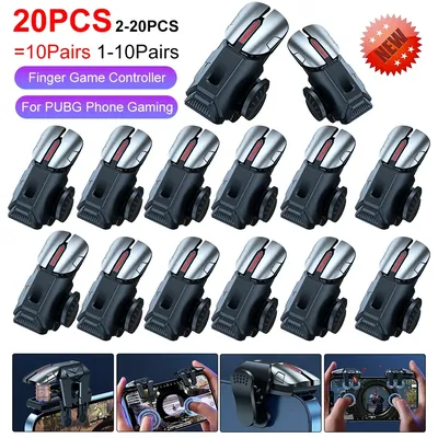 1-10Pairs G21 Mobile Phone Game Trigger Gamepad Joystick 6-Finger Aim Shooting E-sports Game