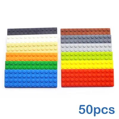 50pcs DIY Building Blocks Thin Figures Bricks 4x12 Dots Educational Creative Size Compatible With