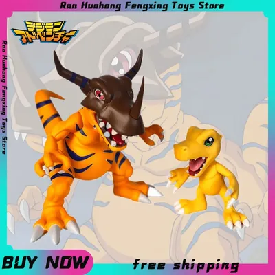 12cm Digimon Anime Figures Gk Greymon Agumon Figurine Cute Gabumon Pvc Action Figure Collectible Model Decoration Toys Gift Kids