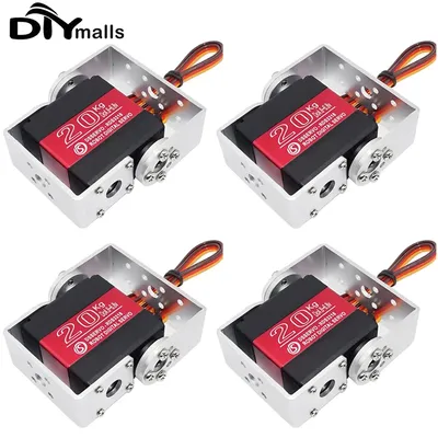 4pcs RDS3218 20KG Servo Dual Shaft Digital RC Servo with U Mouting Bracket IP66 Waterproof 180 270