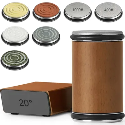 Rolling Knife Sharpener Magnetic Knife Holder Sharpening Stone 15/20 Adjustable Angle Kitchen Roller