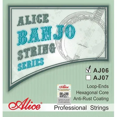 Alice AJ06/AJ07 Banjo Strings Set Hexagonal High-Carbon Steel Core Phosphor Bronze Winding Anti-Rust