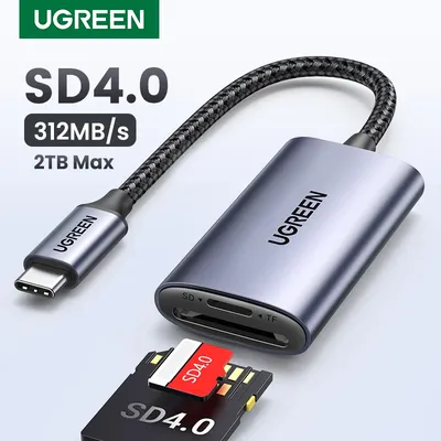 [RU Special] UGREEN Card Reader SD4.0 312MB/s USB-C to SD MicroSD TF Memory Card Adapter for Laptop