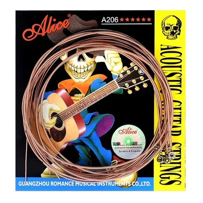 1 Set Alice A206 Acoustic guitar strings 6 pcs set copper strings 1-6 for acoustic guitar Stainless