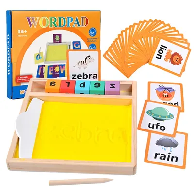 Montessori Teaching Aids Wooden Sandbox Letter Strokes Children's Sand Drawing Pen Controlled