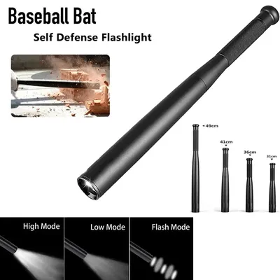 Baseball Bat LED Flashlight Waterproof Super Bright Baton Aluminium Alloy Torch for Emergency