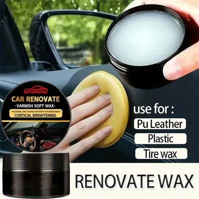 Automotive interior renovation wax - plastic recycling agent, seat maintenance gloss paint soft wax,