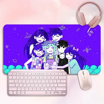 Game Omori Mousepad Computer Laptop Extended Mouse Mats Large Rubber Keyboards Table Mat