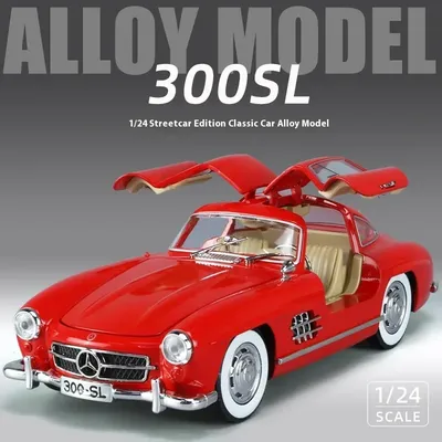 1:24 Mercedes-Benz 300SL 1936 Classic Car Alloy Diecast Car Model Sound Light Children's Toy