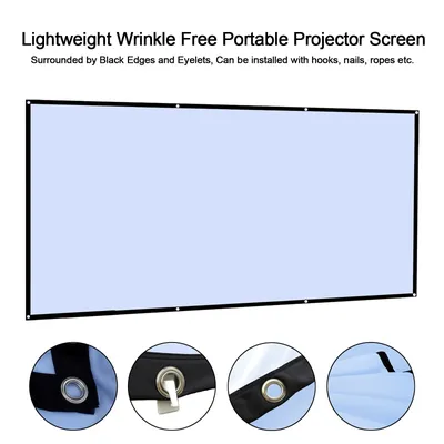 60 72 100 120 150 Inch 16:9 Portable Wrinkle Free Lightweight Projector Screen Home Outdoor Front