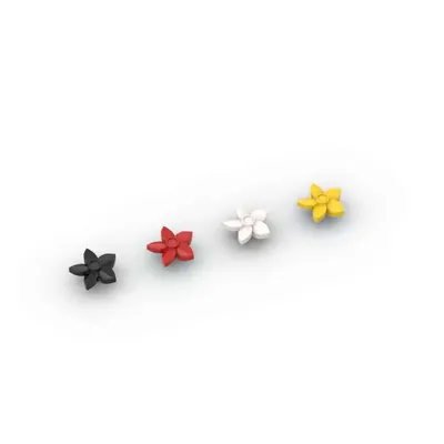 MOC 10PCS Puzzle Particle 18853 Flower With Pointed Petals Block Kit Small Pin Bricks Educational