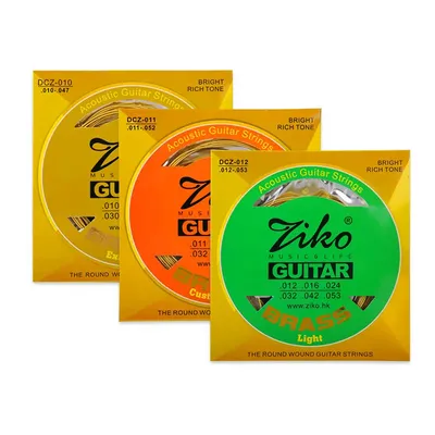ZIKO DCZ 010 011 012 Acoustic Guitar Strings Brass Carbon Steel Hexagonal Alloy 1-6 Strings