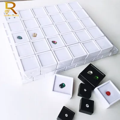 Lot of 70 Transparent Gem Display Box Top Glass Pendant Bead Charms Storage Jar Collection for