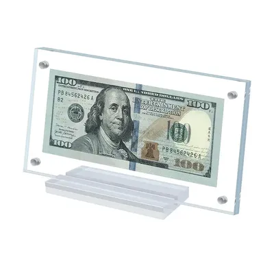Acrylic Desktop Banknote Display Frame Transparent Paper Currency Collection Stand Frame For