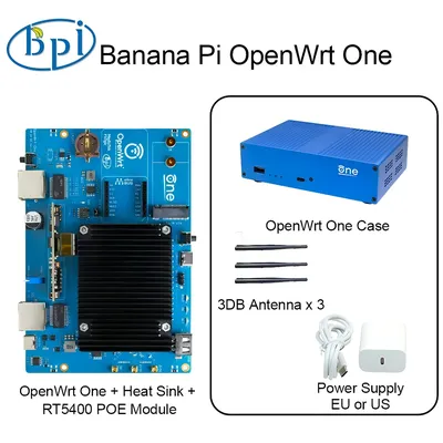 Banana Pi OpenWrt One MediaTek MT7981B 1GB DDR4 2.5GbE RJ45 and Gigabit Ethernet RJ45 256 MiB SPI