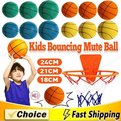 Silent Basketball Indoor Silent Foam Soccer Ball 18/21/24cm Mute Bouncing Ball Silent Basketball