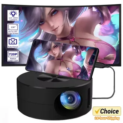 YT200 Smart Projector LED HD TV Video Projetor for 4K 1500 Lumens Android Same Screen Home Cinema