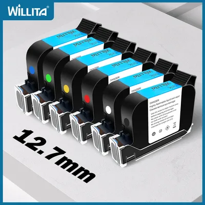 Willita 12.7mm Ink Cartridges for Handheld Tij Inkjet Printer A Level Fast Dry Original Import