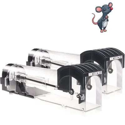 Safe Firm Humane Reusable Plastic Rodents Trap Household Mouse Catcher Smart Self-locking Mousetrap
