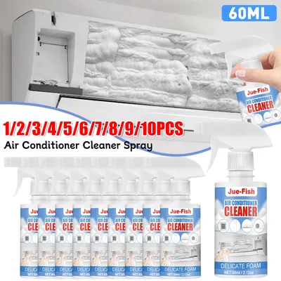 10-1PCS Air Conditioner Cleaner Spray Condenser Coil Cleaning Deodorizer 60ml Foam Coil Cleaner For