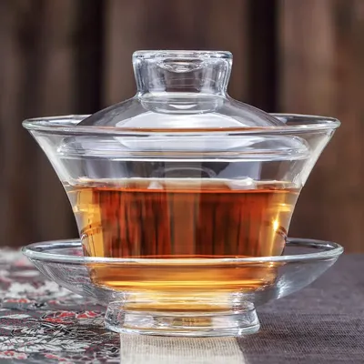 Glass Gaiwan High Quality Tea Set Heat Resistant Explosion Proof Single Tea Cover Bowl Small Teacup