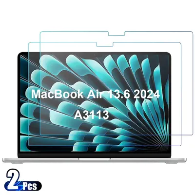 2PCS 9H Tempered Glass Screen Protector For MacBook Air 13.6 inch 2024 M3 Chip Model A3113 Anti