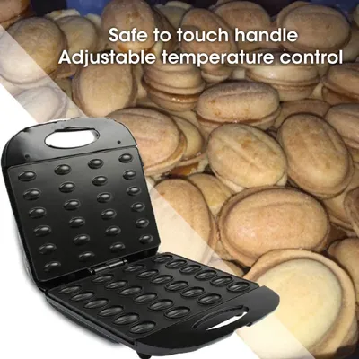 Electric Nut Waffle Bread Maker Walnut Cake Maker Machine 1400W 24pcs Capacity for Cooking