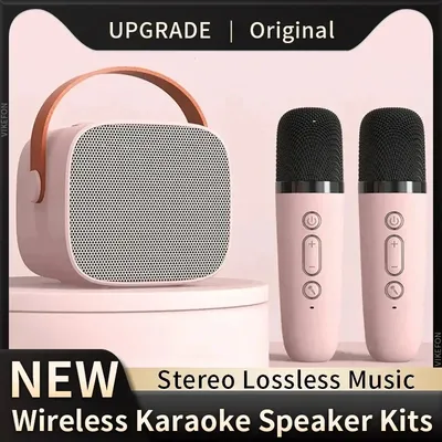 Wireless Dual Microphones Portable Karaoke Machine HomeKTV DSP System Bluetooth Speaker HIFI Stereo