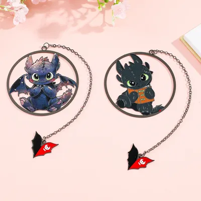 1Pcs Q Version Cartoon Little Black Dragon Bookmark, Cute Toothless Bookmarks For Anime Fans