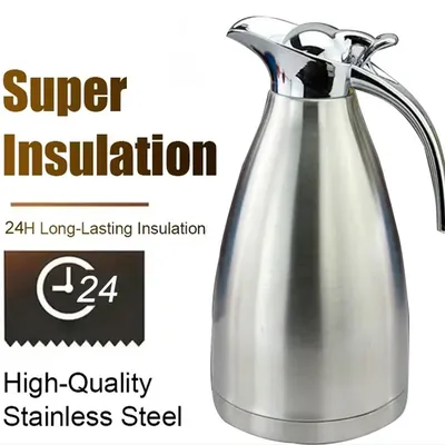 2L Large Double Layer Stainless Steel Thermos Bottle Home Bar Thermal Flask Kettle Tea Coffee Hot