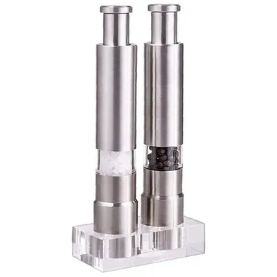 Manual Press type Pepper Grinder Sets Stainless Steel Home Sea Salt Black Pepper Mill Finger